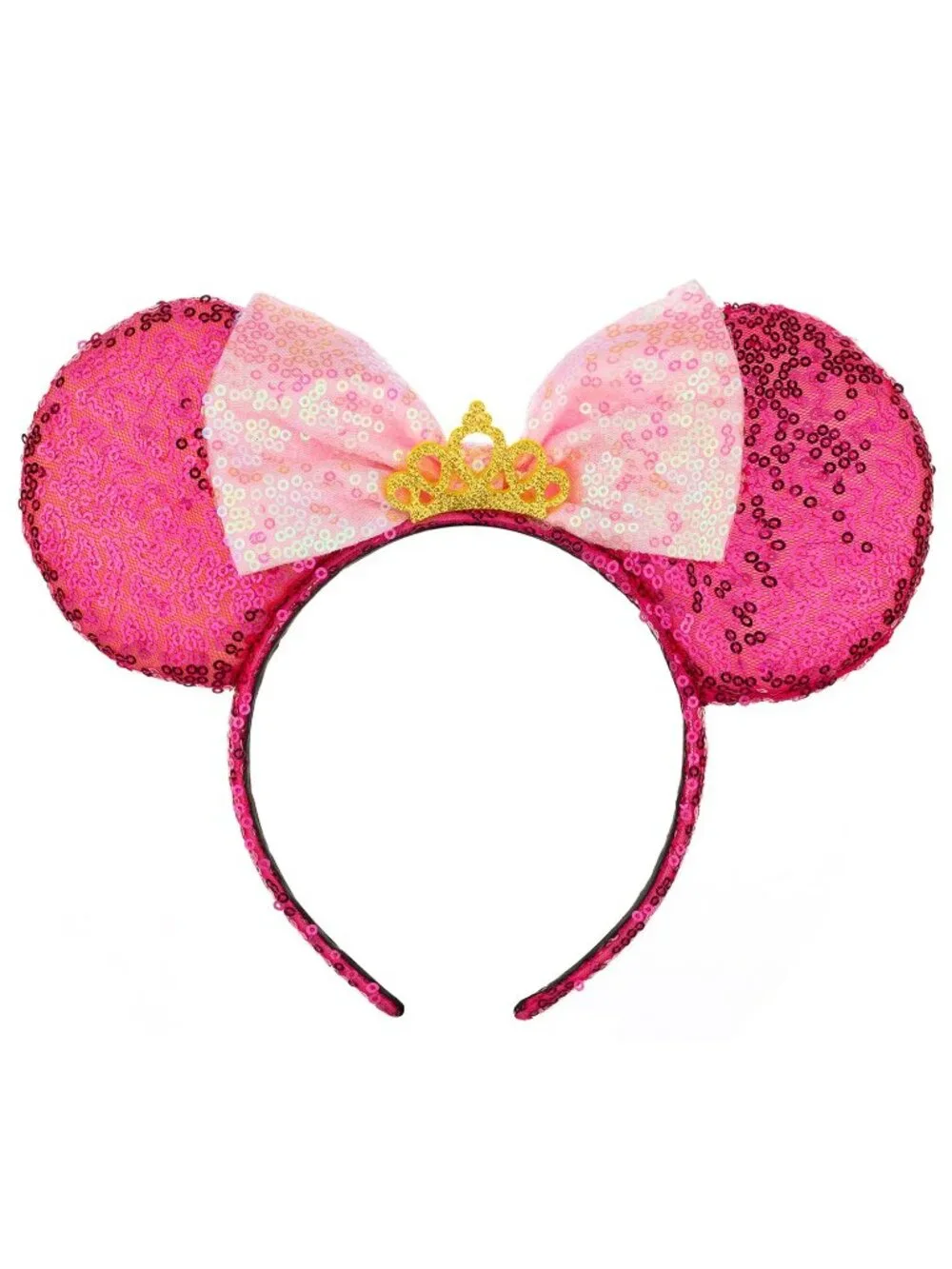 Women Red/Pink Shiny Bow Mickey Mouse Hair Headband For Cosplay